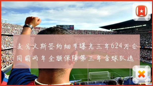 麦戈文斯签约细节曝光三年624万合同前两年全额保障第三年含球队选项